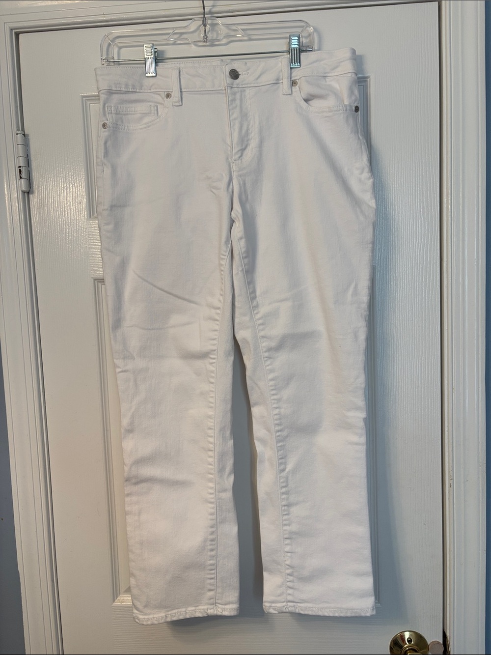 Lands' End White Mid-Rise Jeans 12